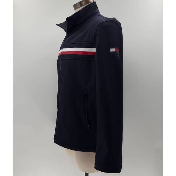 Tommy Hilfiger Navy Mesh Lined Zip Up Rain Jacket- L - Picture 14 of 14